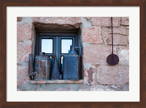Framed Spain, Andalusia, Banos de la Encina Items and Antiques on display Print