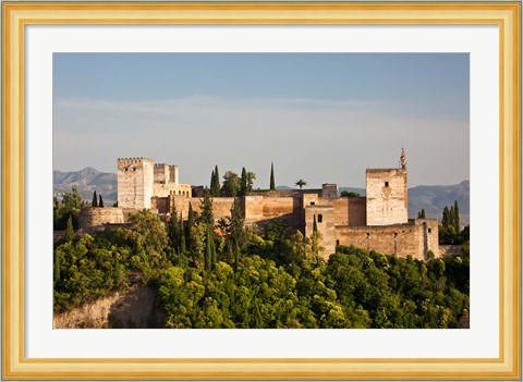 Framed Spain, Andalusia, Granada Province, Granada View of Alhambra Palace Print