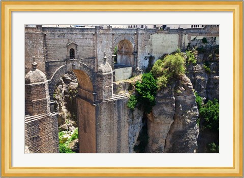 Framed Spain, Andalusia, Ronda Puente Nuevo bridge above El Tajo gorge Print