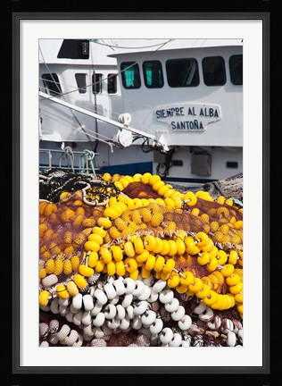 Framed Spain, Cantabria Province, Santona, Fishing Boat Print