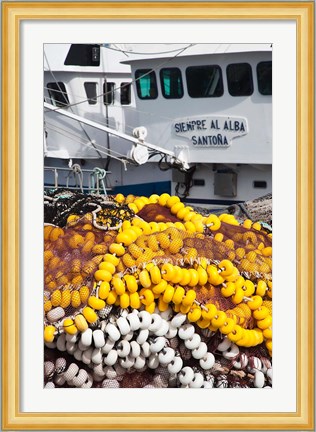 Framed Spain, Cantabria Province, Santona, Fishing Boat Print