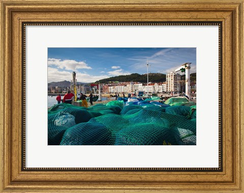 Framed Spain, Castro-Urdiales, View of Town and Harbor Print