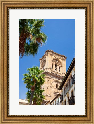 Framed Spain, Granada This is the bell tower of the Granada Cathedral Print