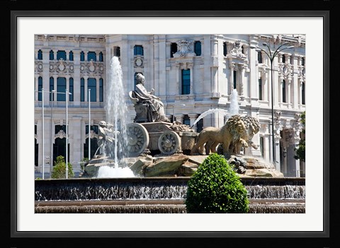Framed Spain, Madrid Plaza de Cibeles with Fuente de Cibele Print