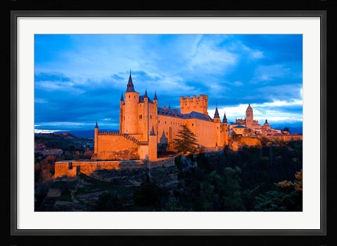 Framed Spain, Segovia Alcazar Castle at Sunset Print
