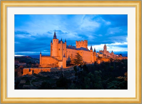 Framed Spain, Segovia Alcazar Castle at Sunset Print