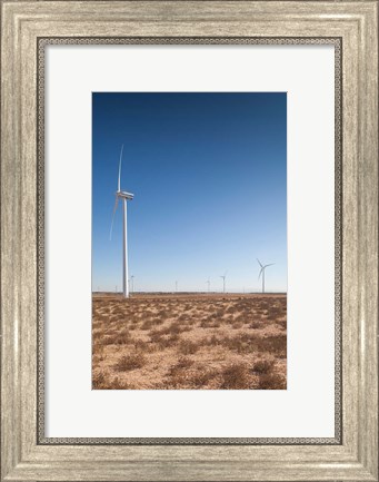 Framed Spain, Zaragoza Province, Gallur, Modern Windmills Print