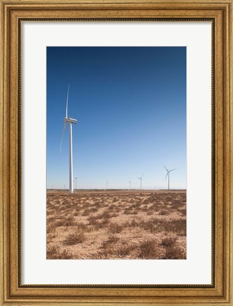 Framed Spain, Zaragoza Province, Gallur, Modern Windmills Print