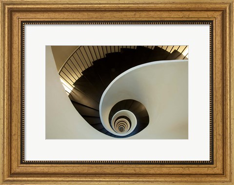 Framed Spiral staircase, Silken Gran Hotel Domine, Bilbao, Spain Print