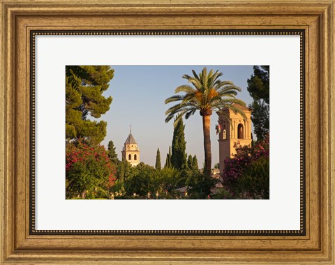 Framed Generalife gardens in the Alhambra Grounds, Granada, Spain Print