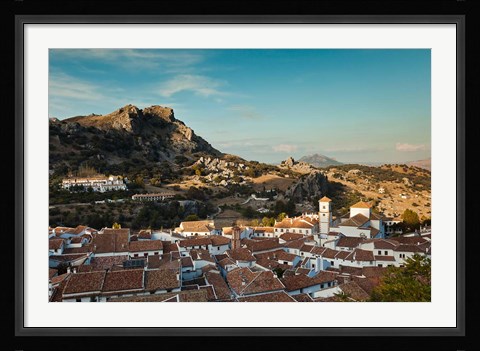 Framed Town View, Grazalema, Spain Print
