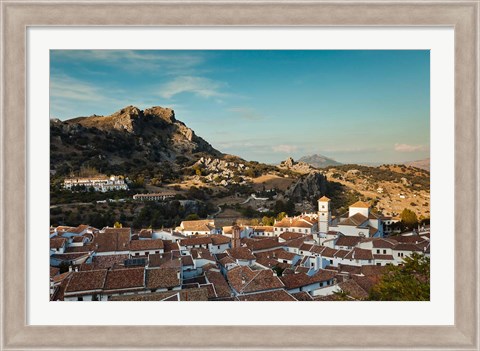 Framed Town View, Grazalema, Spain Print