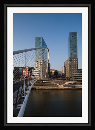 Framed Zubizuri Bridge, Bilbao, Spain Print