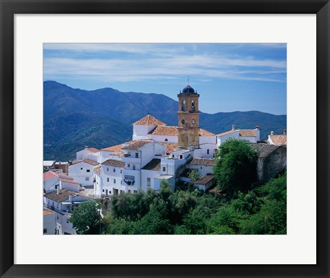 Framed White Village of Algatocin, Andalusia, Spain Print