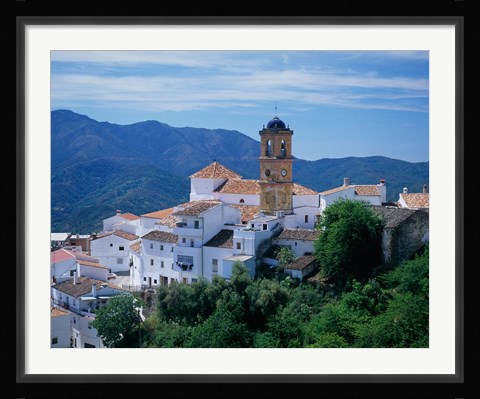 Framed White Village of Algatocin, Andalusia, Spain Print