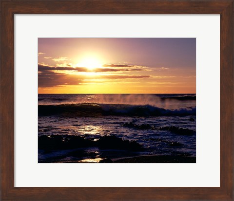 Framed Coastline at Sunset, Lanzarote, Canary Isles, Spain Print