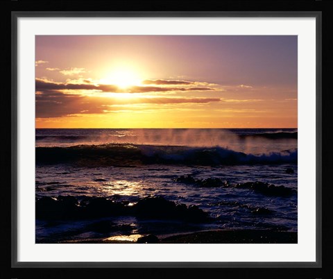 Framed Coastline at Sunset, Lanzarote, Canary Isles, Spain Print