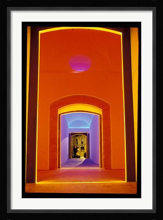 Framed Lit Doorway in the Ciutat Vella Area, Barcelona, Spain Print