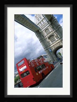 Framed Tower Bridge with Double-Decker Bus, London, England Print