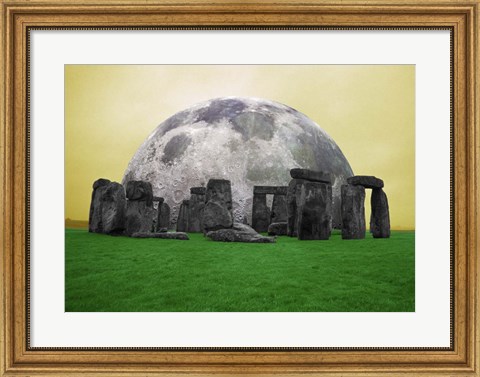 Framed Full Moon over Stonehenge, England Print