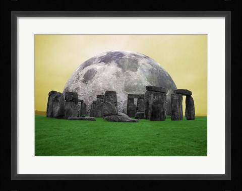 Framed Full Moon over Stonehenge, England Print