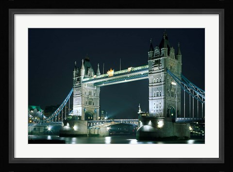 Framed Tower Bridge at Night, London, England Print