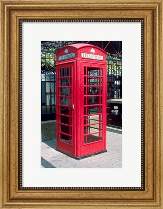 Framed Red Telephone Booth, London, England Print