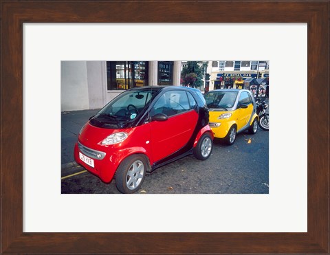 Framed Smart Cars, London, England Print