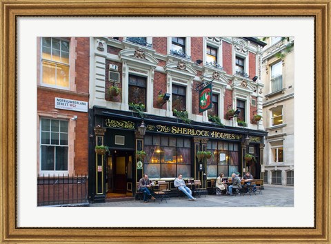 Framed Sherlock Holmes, Pub, London, England Print