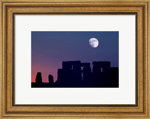 Framed England, Salisbury Plain, Stonehenge Moon Print