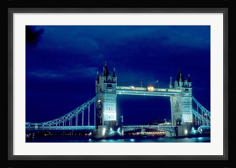 Framed Tower Bridge Spanning the River Thames in London, England Print