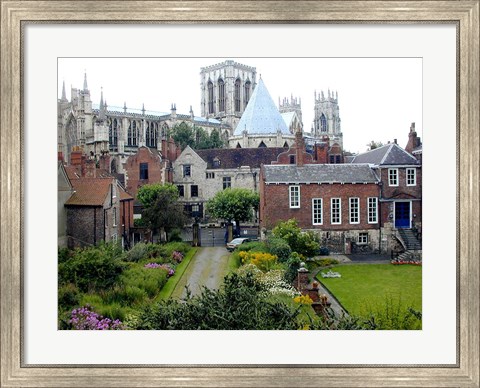Framed Houses and Cathedral in Bath, England Print