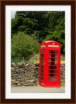 Framed England, Cumbria, Grasmere, Phone Booth Print
