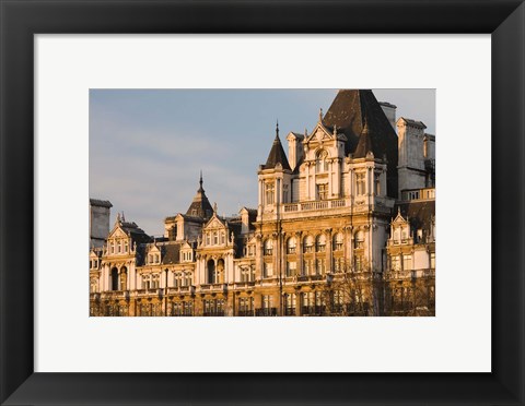 Framed Building Along Victoria Embankment, London, England Print