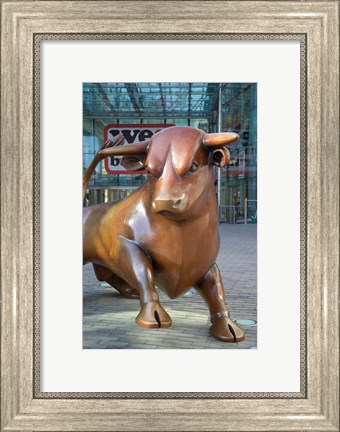Framed Bull in Bull Ring, Birmingham, England Print