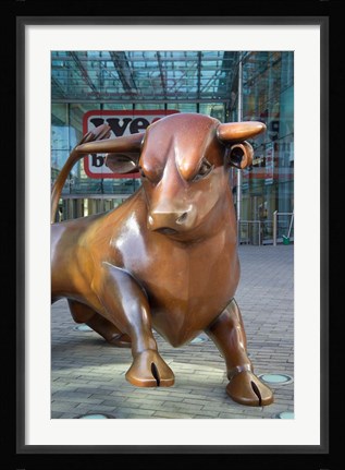 Framed Bull in Bull Ring, Birmingham, England Print