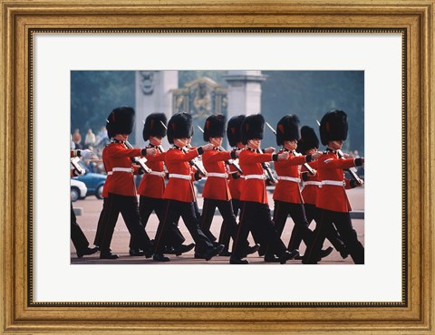 Framed Changing of the guards, London, England Print