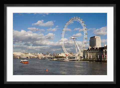 Framed England, London, London Eye and Shell Building Print