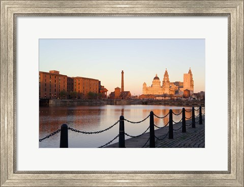Framed Liver Building from Albert Dock, Liverpool, Merseyside, England Print