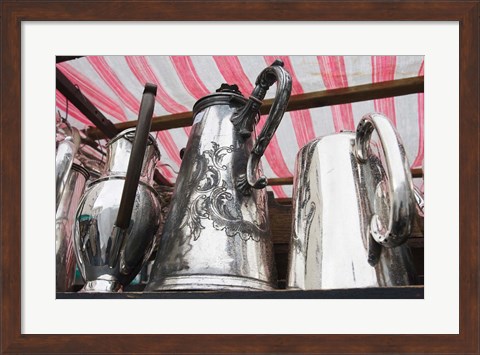 Framed Pots and Pans, Portobello Road Market, Notting Hill, London, England Print