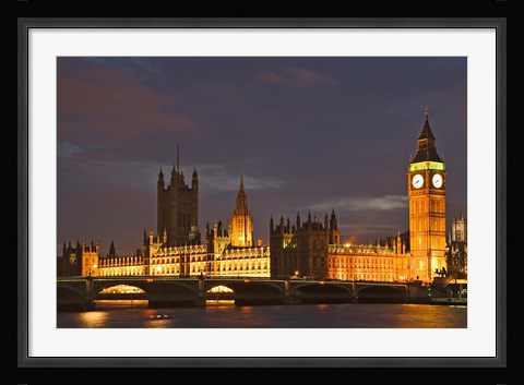 Framed Big Ben and the Houses of Parliament, London, England Print