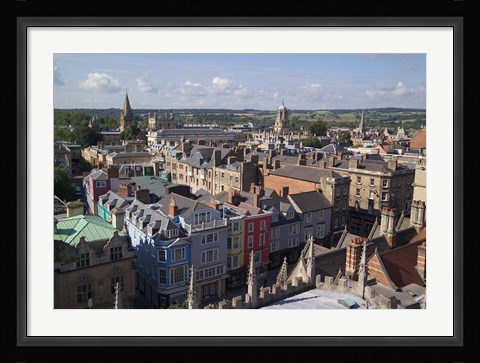 Framed High Street and Christchurch College, Oxford, England Print