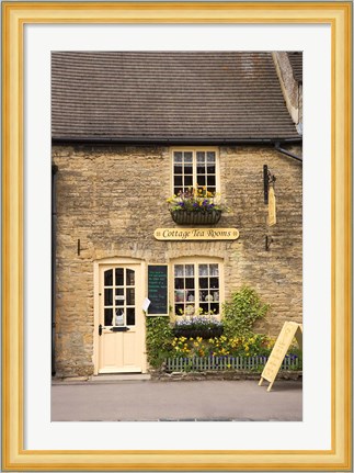 Framed Cottage Tea Rooms, Stow on the Wold, Cotswolds, Gloucestershire, England Print