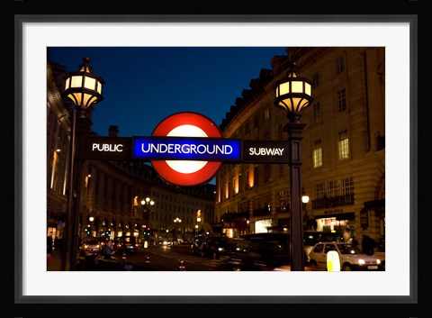 Framed England, London Subway, Tube Entrance Print