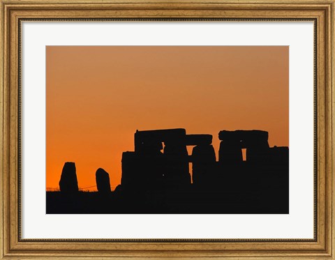 Framed England, Salisbury Plain, Stonehenge Sunset Print