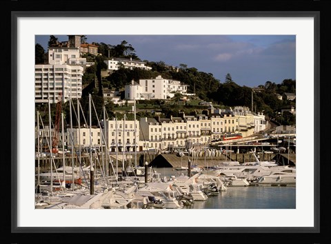 Framed View of Marina and Town from Torquay Pier, Torquay, Devon, England Print