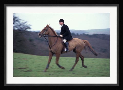 Framed Horseback riding, Leicestershire, England Print