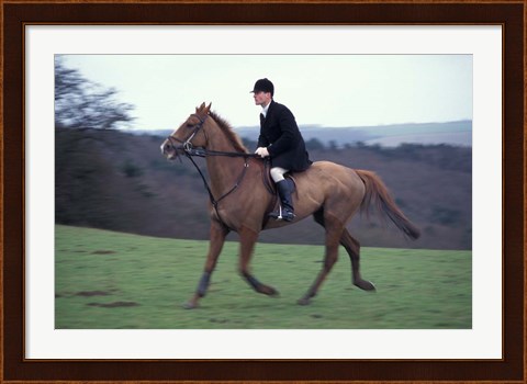 Framed Horseback riding, Leicestershire, England Print