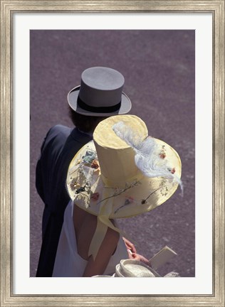 Framed Man and woman wearing hats, Royal Ascot, London, England Print