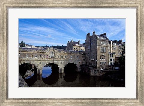 Framed River Avon Bridge with Reflections, Bath, England Print